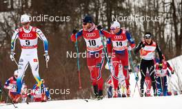 04.01.2015, Oberstdorf, Germany (GER): Marcus Hellner (SWE), Martin Johnsrud Sundby (NOR), Niklas Dyrhaug (NOR), Dario Cologna (SUI), (l-r)  - FIS world cup cross-country, tour de ski, pursuit men, Oberstdorf (GER). www.nordicfocus.com. © Felgenhauer/NordicFocus. Every downloaded picture is fee-liable.