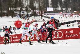 04.01.2015, Oberstdorf, Germany (GER): Jean Marc Gaillard (FRA), Emil Joensson (SWE), Veselin Tsinzov (BUL), Chris Andre Jespersen (NOR), Curdin Perl (SUI), (l-r)  - FIS world cup cross-country, tour de ski, pursuit men, Oberstdorf (GER). www.nordicfocus.com. © Felgenhauer/NordicFocus. Every downloaded picture is fee-liable.