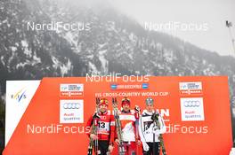 04.01.2015, Oberstdorf, Germany (GER): Alex Harvey (CAN), Petter Northug (NOR), Calle Halfvarsson (SWE), (l-r) - FIS world cup cross-country, tour de ski, pursuit men, Oberstdorf (GER). www.nordicfocus.com. © Felgenhauer/NordicFocus. Every downloaded picture is fee-liable.