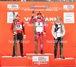 04.01.2015, Oberstdorf, Germany (GER): Alex Harvey (CAN), Petter Northug (NOR), Calle Halfvarsson (SWE), (l-r) - FIS world cup cross-country, tour de ski, pursuit men, Oberstdorf (GER). www.nordicfocus.com. © Felgenhauer/NordicFocus. Every downloaded picture is fee-liable.