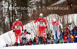 04.01.2015, Oberstdorf, Germany (GER): David Hofer (ITA), Federico Pellegrino (ITA), Veselin Tsinzov (BUL), (l-r)  - FIS world cup cross-country, tour de ski, pursuit men, Oberstdorf (GER). www.nordicfocus.com. © Felgenhauer/NordicFocus. Every downloaded picture is fee-liable.