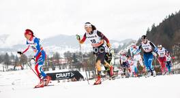 04.01.2015, Oberstdorf, Germany (GER): Eva Vrabcova-Nyvltova (CZE), Stefanie Boehler (GER), Anne Kylloenen (FIN), (l-r)  - FIS world cup cross-country, tour de ski, pursuit women, Oberstdorf (GER). www.nordicfocus.com. © Felgenhauer/NordicFocus. Every downloaded picture is fee-liable.