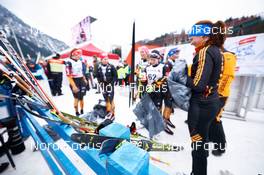 04.01.2015, Oberstdorf, Germany (GER):  a german Fischer ski in the cool down area - FIS world cup cross-country, tour de ski, pursuit women, Oberstdorf (GER). www.nordicfocus.com. © Felgenhauer/NordicFocus. Every downloaded picture is fee-liable.