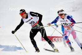 06.01.2015, Val Mustair, Switzerland (SUI): Dario Cologna (SUI), Andrew Musgrave (GBR), (l-r)  - FIS world cup cross-country, tour de ski, individual sprint, Val Mustair (SUI). www.nordicfocus.com. © Felgenhauer/NordicFocus. Every downloaded picture is fee-liable.