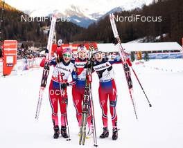 06.01.2015, Val Mustair, Switzerland (SUI): Ingvild Flugstad Oestberg (NOR), Marit Bjoergen (NOR), Heidi Weng (NOR), (l-r)  - FIS world cup cross-country, tour de ski, individual sprint, Val Mustair (SUI). www.nordicfocus.com. © Felgenhauer/NordicFocus. Every downloaded picture is fee-liable.