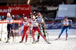 06.01.2015, Val Mustair, Switzerland (SUI): Sophie Caldwell (USA), Gaia Vuerich (ITA), Therese Johaug (NOR), Aurore Jean (FRA), Laura Mononen (FIN), (l-r)  - FIS world cup cross-country, tour de ski, individual sprint, Val Mustair (SUI). www.nordicfocus.com. © Felgenhauer/NordicFocus. Every downloaded picture is fee-liable.