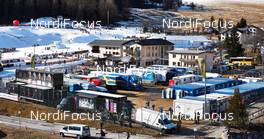 06.01.2015, Val Mustair, Switzerland (SUI): overview of Tschierv ski stadium, team area - FIS world cup cross-country, tour de ski, individual sprint, Val Mustair (SUI). www.nordicfocus.com. © Felgenhauer/NordicFocus. Every downloaded picture is fee-liable.