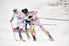 06.01.2015, Val Mustair, Switzerland (SUI): Simon Andersson (SWE), Alex Harvey (CAN), (l-r)  - FIS world cup cross-country, tour de ski, individual sprint, Val Mustair (SUI). www.nordicfocus.com. © Felgenhauer/NordicFocus. Every downloaded picture is fee-liable.