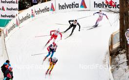 06.01.2015, Val Mustair, Switzerland (SUI): Tim Tscharnke (GER), Federico Pellegrino (ITA), Evgeniy Belov (RUS), Dario Cologna (SUI), Andrew Musgrave (GBR), (l-r)  - FIS world cup cross-country, tour de ski, individual sprint, Val Mustair (SUI). www.nordicfocus.com. © Felgenhauer/NordicFocus. Every downloaded picture is fee-liable.