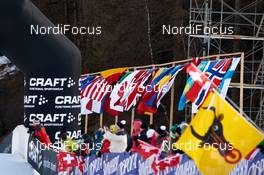 06.01.2015, Val Mustair, Switzerland (SUI): flags along the track - FIS world cup cross-country, tour de ski, individual sprint, Val Mustair (SUI). www.nordicfocus.com. © Felgenhauer/NordicFocus. Every downloaded picture is fee-liable.