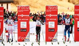 06.01.2015, Val Mustair, Switzerland (SUI): Andrew Musgrave (GBR), Dario Cologna (SUI), Evgeniy Belov (RUS), (l-r)  - FIS world cup cross-country, tour de ski, individual sprint, Val Mustair (SUI). www.nordicfocus.com. © Felgenhauer/NordicFocus. Every downloaded picture is fee-liable.