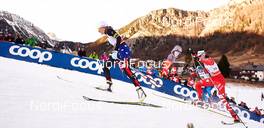 06.01.2015, Val Mustair, Switzerland (SUI): Sophie Caldwell (USA), Evgenia Shapovalova (RUS), Gaia Vuerich (ITA), (l-r)  - FIS world cup cross-country, tour de ski, individual sprint, Val Mustair (SUI). www.nordicfocus.com. © Felgenhauer/NordicFocus. Every downloaded picture is fee-liable.