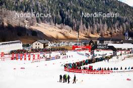 06.01.2015, Val Mustair, Switzerland (SUI): ladies pass the stadium - FIS world cup cross-country, tour de ski, individual sprint, Val Mustair (SUI). www.nordicfocus.com. © Felgenhauer/NordicFocus. Every downloaded picture is fee-liable.