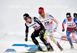 06.01.2015, Val Mustair, Switzerland (SUI): Roman Furger (SUI), Len Valjas (CAN), (l-r)  - FIS world cup cross-country, tour de ski, individual sprint, Val Mustair (SUI). www.nordicfocus.com. © Felgenhauer/NordicFocus. Every downloaded picture is fee-liable.