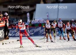 06.01.2015, Val Mustair, Switzerland (SUI): Marit Bjoergen (NOR), Lucia Anger (GER), Sandra Ringwald (GER), (l-r)  - FIS world cup cross-country, tour de ski, individual sprint, Val Mustair (SUI). www.nordicfocus.com. © Felgenhauer/NordicFocus. Every downloaded picture is fee-liable.