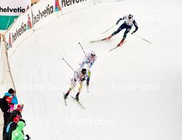 06.01.2015, Val Mustair, Switzerland (SUI): Alex Harvey (CAN), Simon Andersson (SWE), Alexey Poltoranin (KAZ), (l-r)  - FIS world cup cross-country, tour de ski, individual sprint, Val Mustair (SUI). www.nordicfocus.com. © Felgenhauer/NordicFocus. Every downloaded picture is fee-liable.