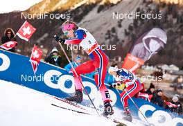 06.01.2015, Val Mustair, Switzerland (SUI): Ingvild Flugstad Oestberg (NOR), Heidi Weng (NOR), (l-r)  - FIS world cup cross-country, tour de ski, individual sprint, Val Mustair (SUI). www.nordicfocus.com. © Felgenhauer/NordicFocus. Every downloaded picture is fee-liable.