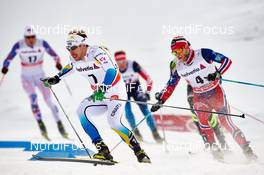 06.01.2015, Val Mustair, Switzerland (SUI): Emil Joensson (SWE), Martin Johnsrud Sundby (NOR), (l-r)  - FIS world cup cross-country, tour de ski, individual sprint, Val Mustair (SUI). www.nordicfocus.com. © Felgenhauer/NordicFocus. Every downloaded picture is fee-liable.
