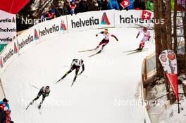 06.01.2015, Val Mustair, Switzerland (SUI): Renaud Jay (FRA), Baptiste Gros (FRA), Bernhard Tritscher (AUT), (l-r),   - FIS world cup cross-country, tour de ski, individual sprint, Val Mustair (SUI). www.nordicfocus.com. © Felgenhauer/NordicFocus. Every downloaded picture is fee-liable.
