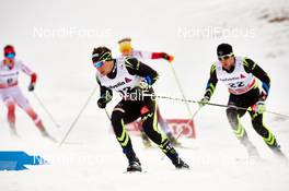 06.01.2015, Val Mustair, Switzerland (SUI): Renaud Jay (FRA), Baptiste Gros (FRA), (l-r)  - FIS world cup cross-country, tour de ski, individual sprint, Val Mustair (SUI). www.nordicfocus.com. © Felgenhauer/NordicFocus. Every downloaded picture is fee-liable.