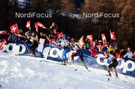 06.01.2015, Val Mustair, Switzerland (SUI): Laurien Van Der Graaff (SUI), Anne Kylloenen (FIN), Jessica Diggins (USA), Hanna Kolb (GER), (l-r)  - FIS world cup cross-country, tour de ski, individual sprint, Val Mustair (SUI). www.nordicfocus.com. © Felgenhauer/NordicFocus. Every downloaded picture is fee-liable.