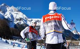 05.01.2015, Val Mustair, Switzerland (SUI): Emil Joensson (SWE), discussing with Marcus Hellner (SWE) - FIS world cup cross-country, tour de ski, training, Val Mustair (SUI). www.nordicfocus.com. © Felgenhauer/NordicFocus. Every downloaded picture is fee-liable.