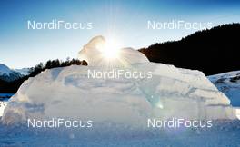 05.01.2015, Val Mustair, Switzerland (SUI): the Graubünden Capricorn waiting in the sun - FIS world cup cross-country, tour de ski, training, Val Mustair (SUI). www.nordicfocus.com. © Felgenhauer/NordicFocus. Every downloaded picture is fee-liable.