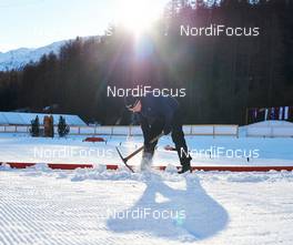 05.01.2015, Val Mustair, Switzerland (SUI): timekeeping preparations - FIS world cup cross-country, tour de ski, training, Val Mustair (SUI). www.nordicfocus.com. © Felgenhauer/NordicFocus. Every downloaded picture is fee-liable.