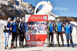 05.01.2015, Val Mustair, Switzerland (SUI): Estonian (EST) athletes doing some marketing for the upcoming Otepaeae event - FIS world cup cross-country, tour de ski, training, Val Mustair (SUI). www.nordicfocus.com. © Felgenhauer/NordicFocus. Every downloaded picture is fee-liable.