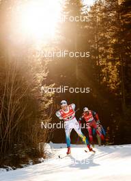 07.01.2015, Cortina-Toblach, Italy (ITA): Marcus Hellner (SWE), Petter Northug (NOR), (l-r)  - FIS world cup cross-country, tour de ski, 10km men, Cortina-Toblach (ITA). www.nordicfocus.com. © Felgenhauer/NordicFocus. Every downloaded picture is fee-liable.