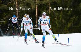 08.01.2015, Cortina-Toblach, Italy (ITA): Curdin Perl (SUI), Martin Johansson (SWE), Anders Svanebo (SWE), (l-r)  - FIS world cup cross-country, tour de ski, pursuit men, Cortina-Toblach (ITA). www.nordicfocus.com. © Felgenhauer/NordicFocus. Every downloaded picture is fee-liable.