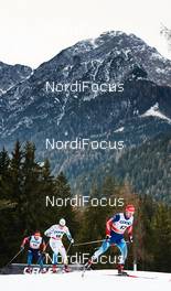 08.01.2015, Cortina-Toblach, Italy (ITA): Maxim Vylegzhanin (RUS), Marcus Hellner (SWE), Ilia Chernousov (RUS), (l-r)  - FIS world cup cross-country, tour de ski, pursuit men, Cortina-Toblach (ITA). www.nordicfocus.com. © Felgenhauer/NordicFocus. Every downloaded picture is fee-liable.