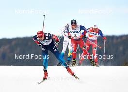08.01.2015, Cortina-Toblach, Italy (ITA): Evgeniy Belov (RUS), Calle Halfvarsson (SWE), Martin Johnsrud Sundby (NOR), Petter Northug (NOR), (l-r)  - FIS world cup cross-country, tour de ski, pursuit men, Cortina-Toblach (ITA). www.nordicfocus.com. © Felgenhauer/NordicFocus. Every downloaded picture is fee-liable.