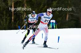 08.01.2015, Cortina-Toblach, Italy (ITA): Maurice Manificat (FRA), Andrew Musgrave (GBR), (l-r)  - FIS world cup cross-country, tour de ski, pursuit men, Cortina-Toblach (ITA). www.nordicfocus.com. © Felgenhauer/NordicFocus. Every downloaded picture is fee-liable.