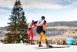 08.01.2015, Cortina-Toblach, Italy (ITA): Mattia Pellegrin (ITA), Thomas Wick (GER), (l-r)  - FIS world cup cross-country, tour de ski, pursuit men, Cortina-Toblach (ITA). www.nordicfocus.com. © Felgenhauer/NordicFocus. Every downloaded picture is fee-liable.