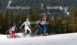 08.01.2015, Cortina-Toblach, Italy (ITA): Petter Northug (NOR), Martin Johnsrud Sundby (NOR), Calle Halfvarsson (SWE), Evgeniy Belov (RUS), (l-r)  - FIS world cup cross-country, tour de ski, pursuit men, Cortina-Toblach (ITA). www.nordicfocus.com. © Felgenhauer/NordicFocus. Every downloaded picture is fee-liable.