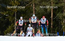 08.01.2015, Cortina-Toblach, Italy (ITA): Andy Kuehne (GER), Tim Tscharnke (GER), Stanislav Volzhentsev (RUS), (l-r)  - FIS world cup cross-country, tour de ski, pursuit men, Cortina-Toblach (ITA). www.nordicfocus.com. © Felgenhauer/NordicFocus. Every downloaded picture is fee-liable.