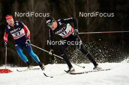 09.01.2015, Val di Fiemme, Italy (ITA): Sergey Turyshev (RUS), Toni Livers (SUI), (l-r)  - FIS world cup cross-country, tour de ski, mass men, Val di Fiemme (ITA). www.nordicfocus.com. © Felgenhauer/NordicFocus. Every downloaded picture is fee-liable.