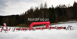 10.01.2015, Val di Fiemme, Italy (ITA): the top group passes audi banners - FIS world cup cross-country, tour de ski, mass men, Val di Fiemme (ITA). www.nordicfocus.com. © Felgenhauer/NordicFocus. Every downloaded picture is fee-liable.