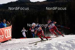 10.01.2015, Val di Fiemme, Italy (ITA): Calle Halfvarsson (SWE), Evgeniy Belov (RUS), Martin Johnsrud Sundby (NOR), Niklas Dyrhaug (NOR), (l-r)  - FIS world cup cross-country, tour de ski, mass men, Val di Fiemme (ITA). www.nordicfocus.com. © Felgenhauer/NordicFocus. Every downloaded picture is fee-liable.