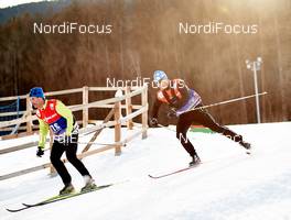 09.01.2015, Val di Fiemme, Italy (ITA): Jürg Capol (SUI) and Pierre Mignerey (FRA), track inspection - FIS world cup cross-country, tour de ski, mass men, Val di Fiemme (ITA). www.nordicfocus.com. © Felgenhauer/NordicFocus. Every downloaded picture is fee-liable.
