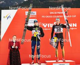 10.01.2015, Val di Fiemme, Italy (ITA): Alexey Poltoranin (KAZ), Tim Tscharnke (GER), (l-r) - FIS world cup cross-country, tour de ski, mass men, Val di Fiemme (ITA). www.nordicfocus.com. © Felgenhauer/NordicFocus. Every downloaded picture is fee-liable.