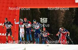 10.01.2015, Val di Fiemme, Italy (ITA): Thomas Bing (GER), Marcus Hellner (SWE), Sergey Turyshev (RUS), Alexey Poltoranin (KAZ), Stanislav Volzhentsev (RUS), Niklas Dyrhaug (NOR), (l-r)  - FIS world cup cross-country, tour de ski, mass men, Val di Fiemme (ITA). www.nordicfocus.com. © Felgenhauer/NordicFocus. Every downloaded picture is fee-liable.