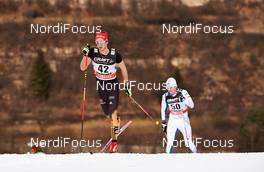 10.01.2015, Val di Fiemme, Italy (ITA): Florian Notz (GER), Karel Tammjarv (EST), (l-r)  - FIS world cup cross-country, tour de ski, mass men, Val di Fiemme (ITA). www.nordicfocus.com. © Felgenhauer/NordicFocus. Every downloaded picture is fee-liable.