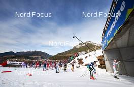 10.01.2015, Val di Fiemme, Italy (ITA): the top group reaching the first uphill - FIS world cup cross-country, tour de ski, mass men, Val di Fiemme (ITA). www.nordicfocus.com. © Felgenhauer/NordicFocus. Every downloaded picture is fee-liable.