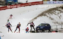 18.01.2015, Otepaeae, Estland (EST): (l-r) Sadie Bjoernsen (USA), Fischer, Swix, Rottefella, Ida Sargent (USA), Fischer, Swix, Alpina, Rottefella and Justyna Kowalczyk (POL), Fischer, Swix, Rottefella - FIS world cup cross-country, team sprint, Otepaeae (EST). www.nordicfocus.com. © Laiho/NordicFocus. Every downloaded picture is fee-liable.