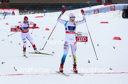18.01.2015, Otepaeae, Estland (EST): (l-r) Sylwia Jaskowiec (POL), Fischer, Swix, Rottefella and Stina Nilsson (SWE), Fischer, Alpina, Craft - FIS world cup cross-country, team sprint, Otepaeae (EST). www.nordicfocus.com. © Laiho/NordicFocus. Every downloaded picture is fee-liable.