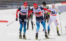 18.01.2015, Otepaeae, Estland (EST): (l-r) Sergey Ustiugov (RUS), Fischer, Swix, Rottefella, Adidas and Alexey Petukhov (RUS), Fischer, Swix, Rottefella, Adidas - FIS world cup cross-country, team sprint, Otepaeae (EST). www.nordicfocus.com. © Laiho/NordicFocus. Every downloaded picture is fee-liable.
