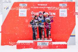 23.01.2015, Rybinsk, Russia (RUS): (l-r) Elisabeth Stephen (USA), Rossignol, Exel, Rottefella, Astrid Uhrenholdt Jacobsen (NOR) Rossignol, Rottefella and Stefanie Boehler (GER), Rossignol, One Way, Alpina, Rottefella, Adidas - FIS world cup cross-country, 10km women, Rybinsk (RUS). www.nordicfocus.com. © Laiho/NordicFocus. Every downloaded picture is fee-liable.
