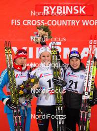 24.01.2015, Rybinsk, Russia (RUS): (l-r) Natalia Matveeva (RUS), Fischer, Swix, Alpina, Rottefella, Adidas, Jennie Oeberg (SWE), Fischer, Salomon, Skigo, Craft and Laurien van der Graaff (SUI), Rossignol, One Way, Rottefella, Odlo - FIS world cup cross-country, individual sprint, Rybinsk (RUS). www.nordicfocus.com. © Laiho/NordicFocus. Every downloaded picture is fee-liable.